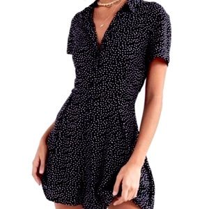 Urban Outfitters Black Polka Dot Spotted Romper